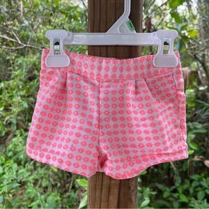 Janie and Jack Bright pink geo short 6-12m
